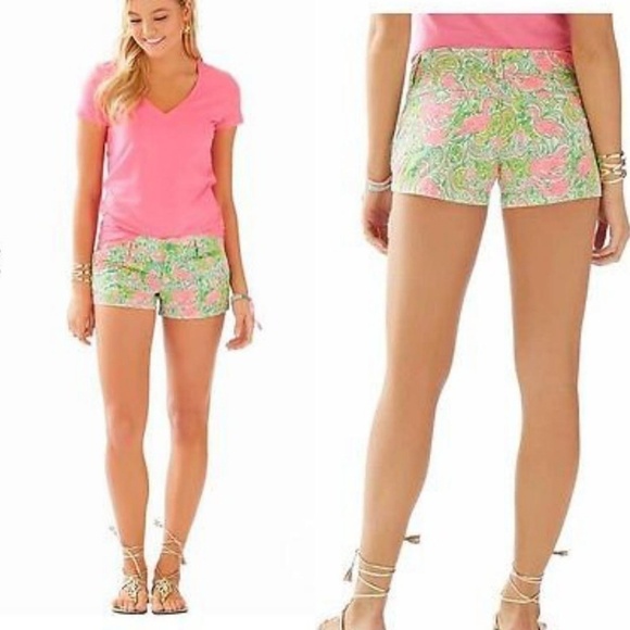 Lilly Pulitzer Flamingo Walsh shorts - Picture 2 of 5